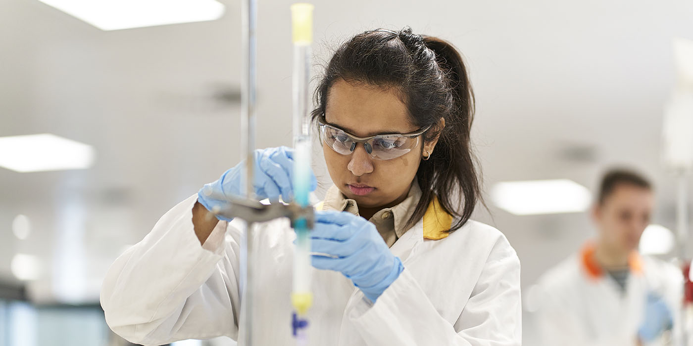 Student in a lab