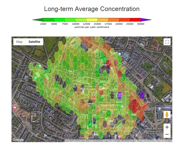 Long term average concentration map