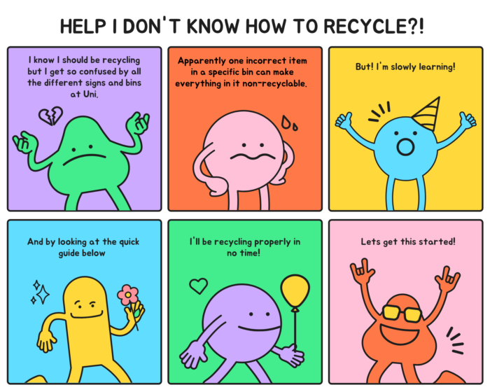 Student designed cartoon promoting recycling