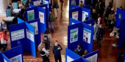 An aerial photo of the SSRC poster exhibition.