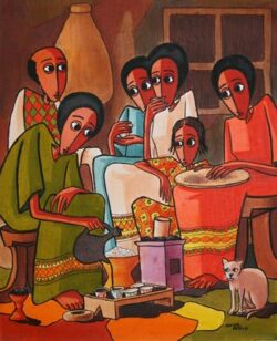 Painting by artist Nebiyu Assefa from his collaboration with Joanna Brown