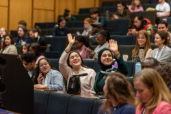 A group of students attending a lecture.